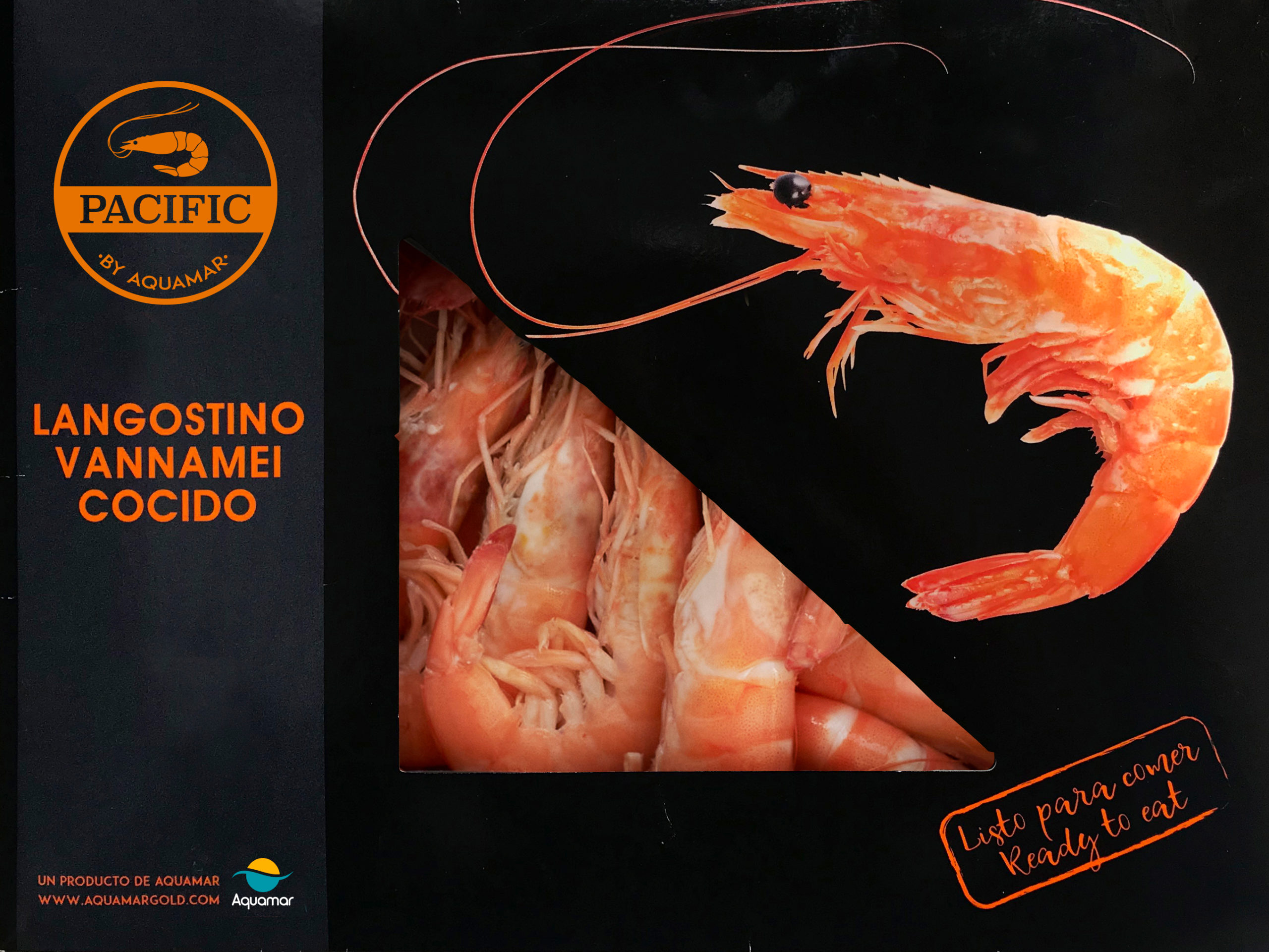 Langostino vannamei Cocido PREMIUM 0% glaseo PACIFIC by Aquamar 2kg